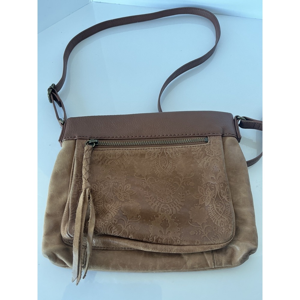 The Sak Sanibel Leather Crossbody Bag Brown Adjustable Strap Purse - Picture 3 of 15